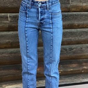 Levi’s Altered Straight Denim with Faux Paint Splatters Size 24